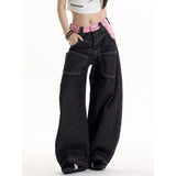 Effortless Streetwear American Style Plaid Cargo Jeans