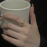 Irregular Cross Star Open Adjustable Ring