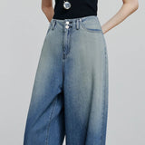 Chic Blue Summer Wide Leg Denim Jeans