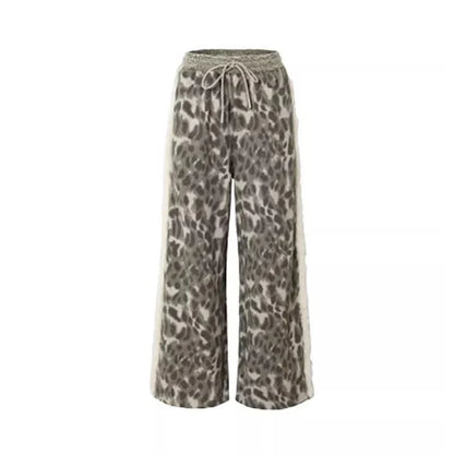 Leopard Print Faux Fur Sweatpant