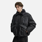 Y2K Warm Multi Pocket Spliced Puffer Jacket