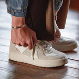 Lace-up Low Beige Sneakers