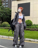 Y2K Parachute Black Cargo Pants