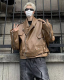 American Style Loose Fit Leather Motorcycle Jacket