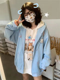 Oversized Cute Zip-up Hoodie