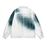 Flattering White Tie Dye Hip Hop Denim Jacket