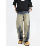 Retro Color Loose Boy Friend Wide Leg Jeans