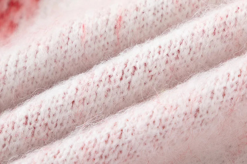 Streetwear Gradient Ombre Fuzzy Knit Sweater
