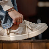 Lace-up Low Beige Sneakers