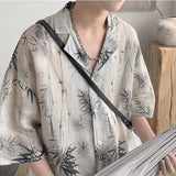 Japanes Style Vintage National Trend Loose Ice Silk Shirt