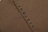 Chic Print Button Henley Collar T-Shirt