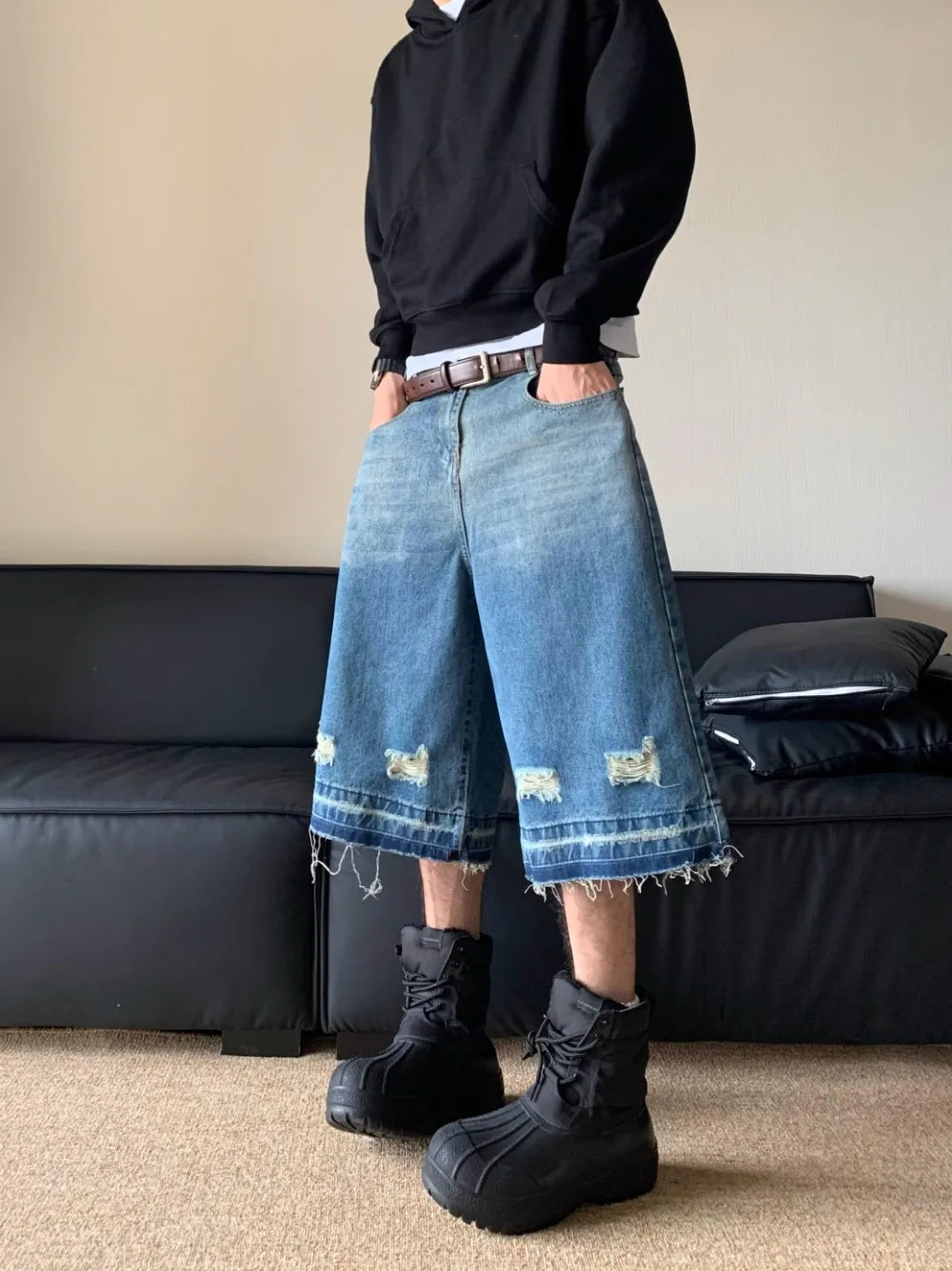 Y2k Ripped Washed Jorts