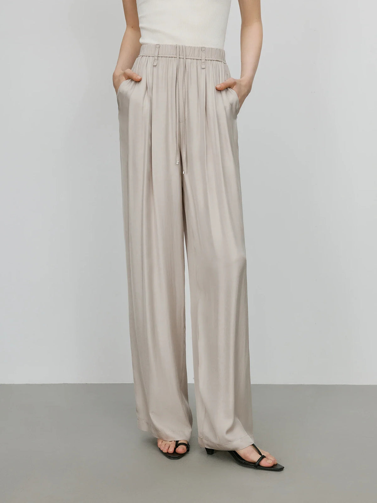 Premium Acetate Wide Leg Summer Pants