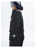 Retro Black Camouflage Cargo Pants