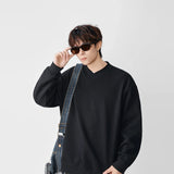 Minimalist Label Detail V-Neck Sweatshirt