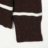 Academy Style Retro Striped Knit Polo Sweater