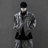 Origin Glossy Faux Leather Motorcycle Jacket