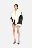 Luxurious High Quality Faux Fur PU Leather Jacket
