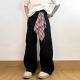 AURA Removable Patchwork Wide Leg Hip Jeans