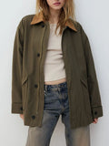 Chic Minimalist Spliced Lapel Jacket