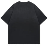 Fashionable Grunge Star Oversized Graphic Print T-Shirt