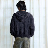 Retro Cozy Knitted Half Zipper Hoodie