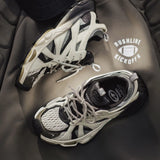 Gradient Mesh Splicing Chunky Platform Sneakers