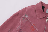 Splash Ink Embroidered Butterfly Jean Jacket