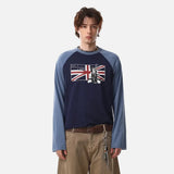 Trendy Rock Rap Print Raglan Long Sleeve T-Shirt