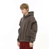 Embroidery Solid Color Deconstruction Hoodie