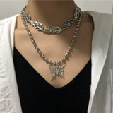 Butterfly Stainless Steel Pendant Necklace