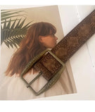 Y2K Washed PU Brown Belt