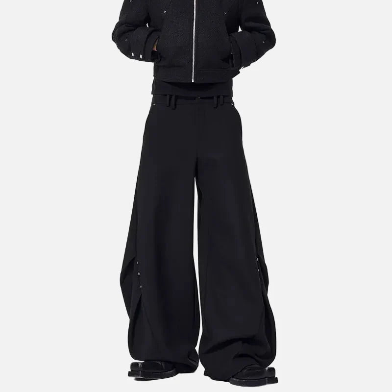 Effortless Solid Color Wide Leg Casual Pants