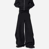 Effortless Solid Color Wide Leg Casual Pants