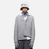 Fashionable Solid Color Single Breasted Knitted Cardigan