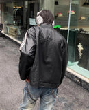 Korean Style Striped Casual PU Leather Jacket