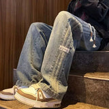 Classic Hip Hop Side Stripe Straight Leg Jeans