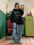 Y2k Butterfly Print Loose Jeans