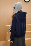 Fashionable Embroidered College Style Hooded Sweatshirt