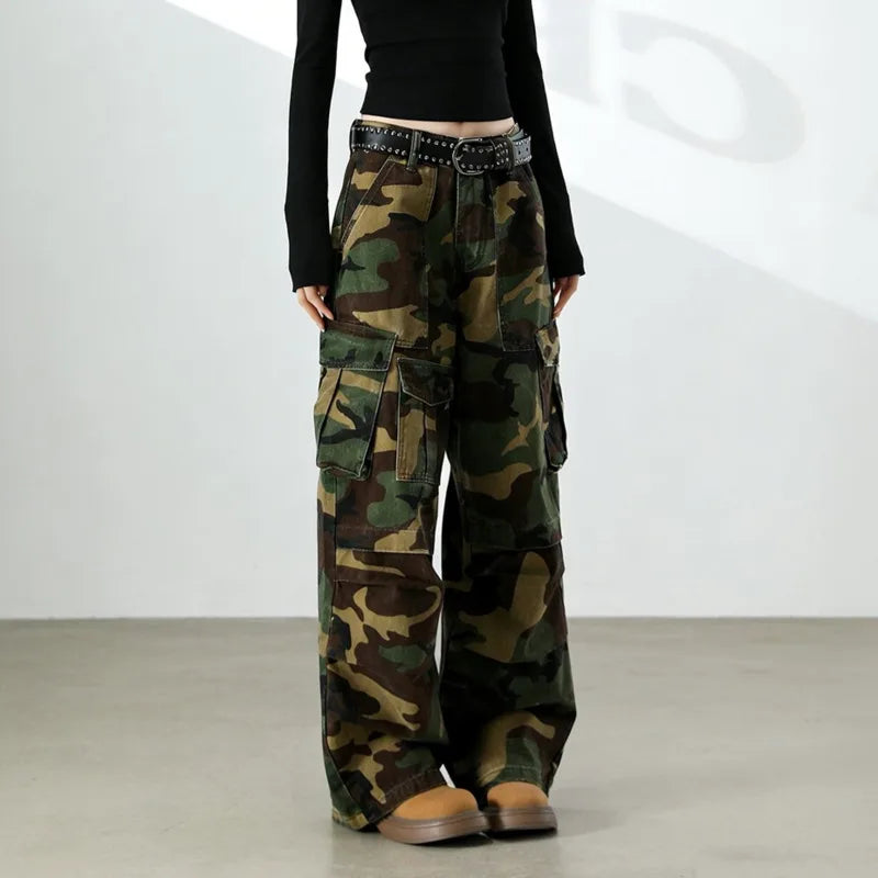 Cleanfit Draped Camouflage Cargo Pants
