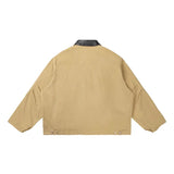 Splice Leather Collar Cargo Jacket