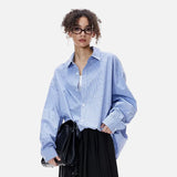 Essential Checkered Pleated Cotton Long Sleeve Shirt