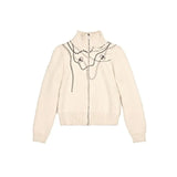 Women Cozy Knit Zip-Up Casual Sweater