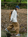 Retro Japanese Solid Color Elastic Pants