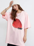 Women Retro Sweet Strawberry Graphic T-Shirt