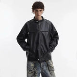 Handsome Retro Leather Zipper Jacket