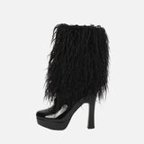 Y2K Winter Faux Fur Platform Mid Calf Boots