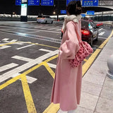 Soft Pink Leopard Print Shoulder Faux Fur Bag