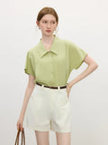 Women Classic Elegant Vintage Lapel Blouse Shirt