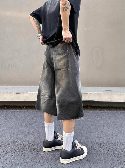 Y2K Rivets Washed Lightning Jorts